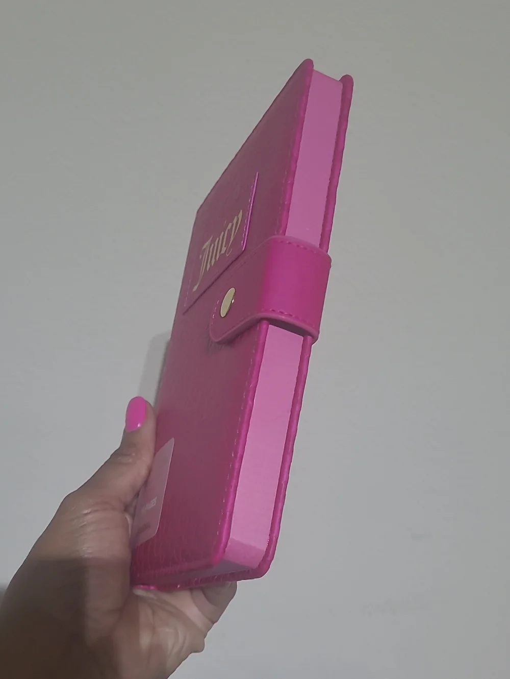 Juicy Couture Hot Pink Leopard-Embossed Journal with Gold Logo